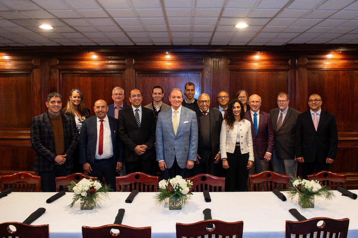 MSU President Mark E. Keenum hosted a group of faculty and administrators from the University Internationale Rabat in Morocco to