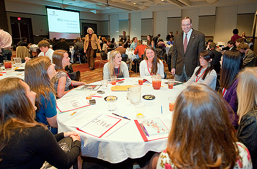 President Keenum spoke to the Greek Life officers recently.