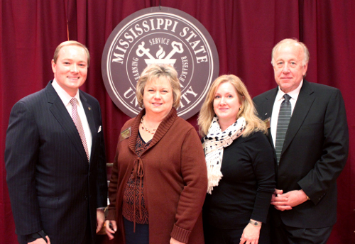 President Keenum, along with Mississippi Sen. Lydia Chassaniol; Sarah McCullough, Cultural and Heritage Program Manager for the Mississippi Development Authority Division of Tourism; and Bill Seratt, Chairman of the Mississippi Sesquicentennial of the Am