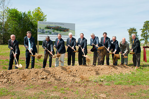 City, county and university officials came together Monday with Mississippi congressional leaders to break ground and celebrate a new business incubator, which will also accommodate expansion of II-VI Inc., a growing company already housed at the Thad Co