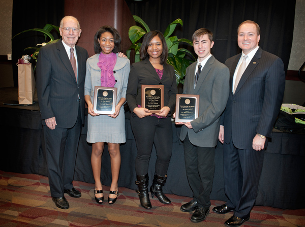 President Keenum and Governor Winter with writing competition winners honored at the 2012 Martin Luther King, Jr.