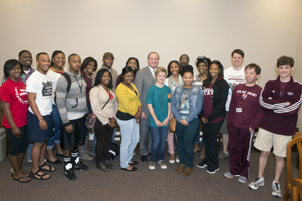 Mississippi State TRIO students enjoyed a visit and talk from MSU President Mark E. Keenum at a recent luncheon.