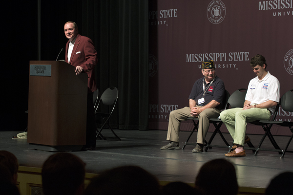 Mississippi State University President Mark E. Keenum welcomed some 384 delegates from across the state Sunday to the 2013 Mississippi American Legion Boys State program.