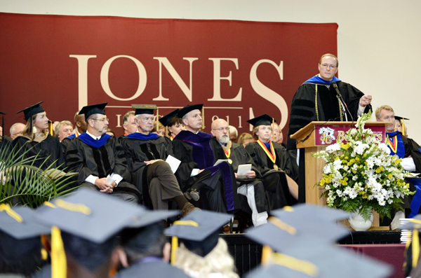 MSU President Mark E. Keenum gave the summer commencement address to Jones County Junior College's 2013 summer graduates during his visit to the Ellisville campus Friday.