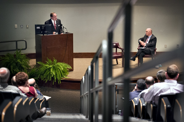 MSU President Mark E. Keenum conveyed optimism about the university’s long-term prospects during his fall faculty address Wednesday [Sept.