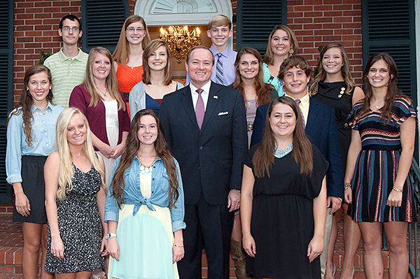 Dr. and Mrs. Mark E. Keenum recently hosted a reception for the university's scholars enrolled in the Mississippi Excellence in Teaching Program.