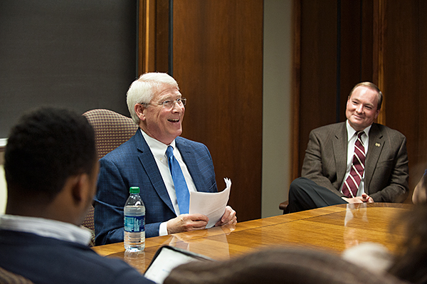 Sen. Roger Wicker spoke to Mississippi State students in President Mark Keenum's leadership class Monday [Nov.