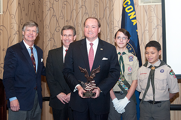 Mississippi State University President Mark E. Keenum was honored as the 2014 Distinguished Citizen by the Yocona Area Council, Boy Scouts of America, on March 4 at the BancCorp South Conference Center in Tupelo.