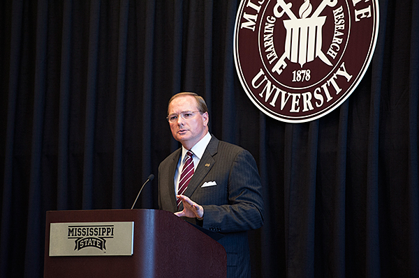 MSU President Mark E. Keenum addressed university faculty Tuesday [Sept.