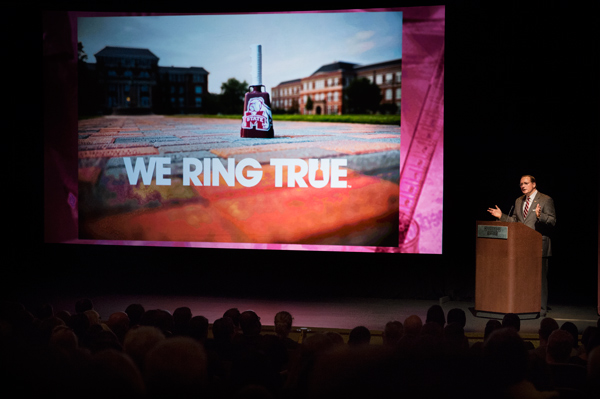 MSU President Mark E. Keenum speaks during a campus celebration Tuesday [Oct.