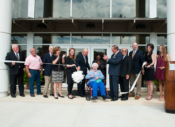 The Baptist Student Union at Mississippi State University celebrated its new building with a ribbon-cutting ceremony Monday [Aug.