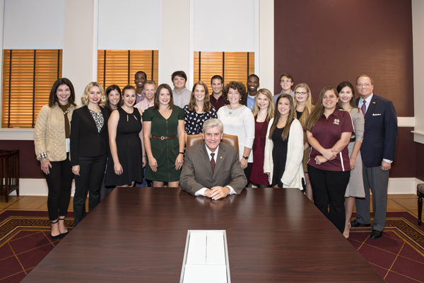 Governor Phil Bryant visited Mississippi State University on Nov.