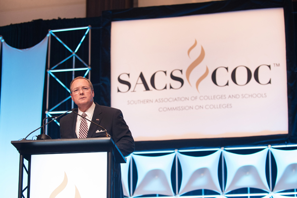 MSU President Mark E. Keenum addressed more than 4,000 professionals in higher education at the general session of the Southern Association of Colleges and Schools Commission on Colleges Sunday [Dec.