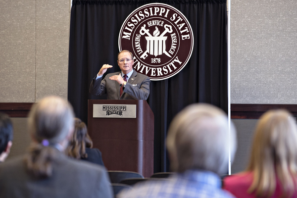 Mississippi State President Mark E. Keenum covered a wide range of topics during the university's General Faculty spring meeting on Feb.
