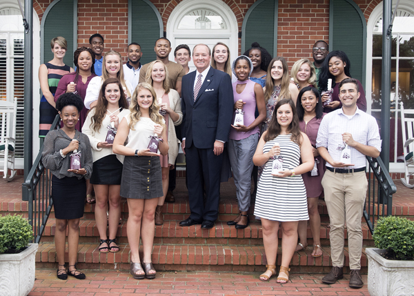 MSU President Mark E. Keenum welcomed the university’s Freshman Year Navigators to the President’s Home to help kick off the fall semester.