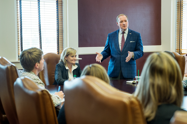 Cindy Hyde-Smith was guest speaker for MSU President Mark E. Keenum’s Presidential Leadership Seminar on Monday [Oct.