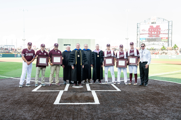Mississippi State held a special graduation ceremony for several Diamond Dawgs who were unable to participate in the university’s spring commencement due to out-of-town baseball competition.