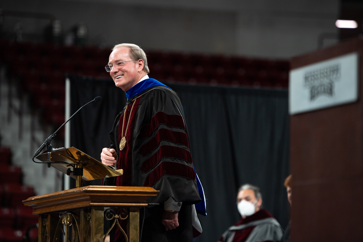 MSU President Mark E. Keenum welcomes the newest class of Bulldogs as they launch their collegiate journey during Fall Convocati