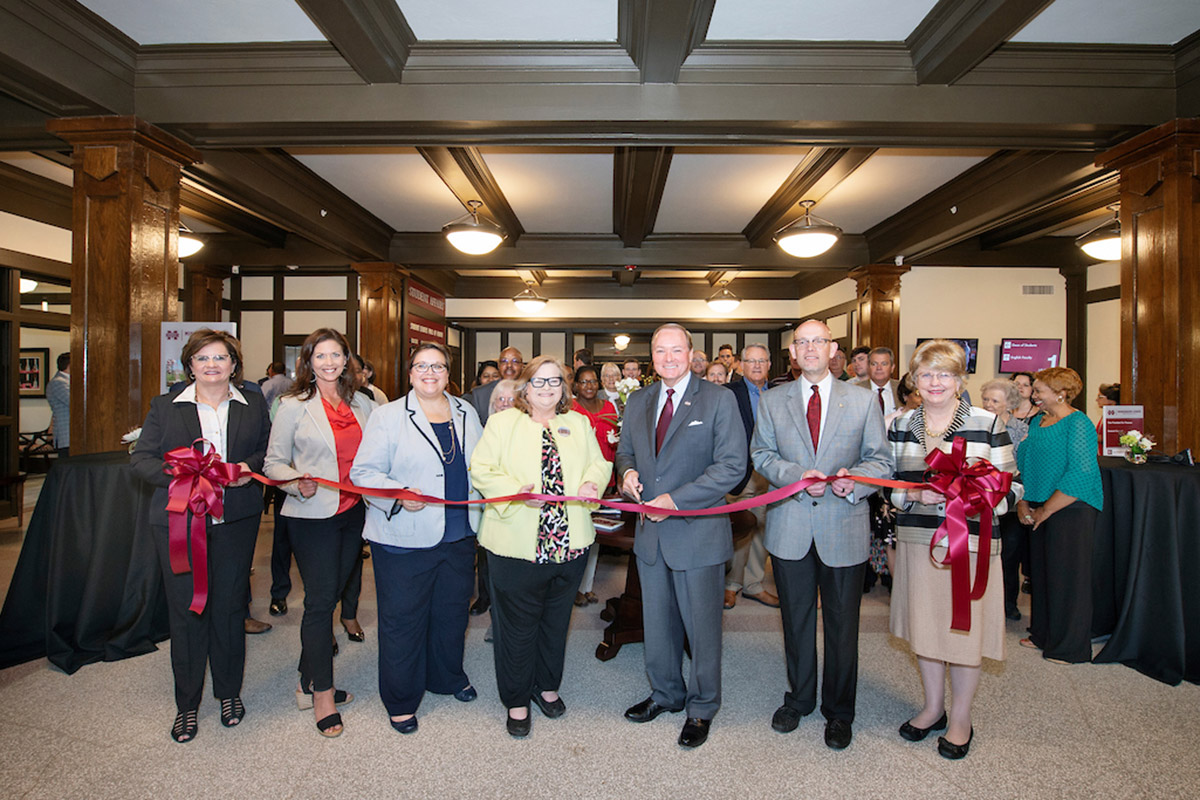 MSU officials celebrating the completed renovation of the university’s historic YMCA Building