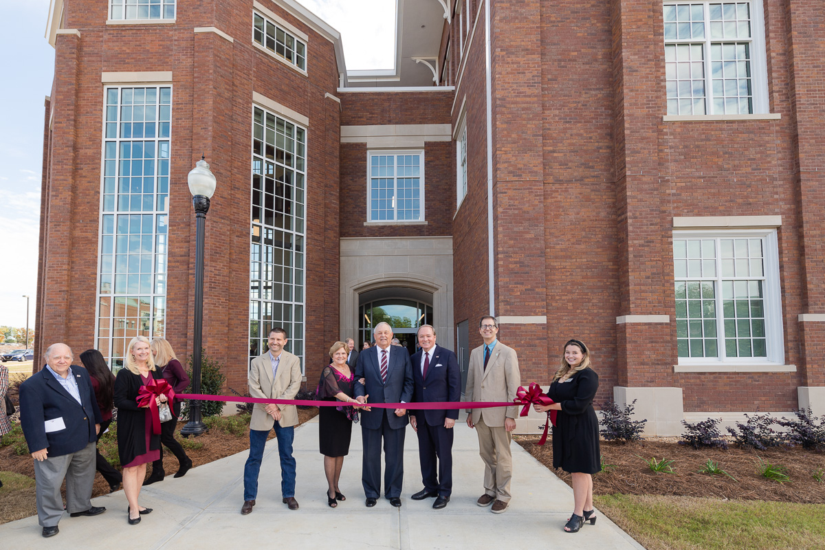 MSU Officials cut a ribbon for the RULA Engineering Science Complex.